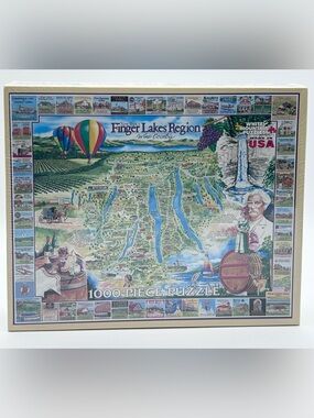 White Mountain Puzzle Finger Lakes Region Wine Country 1000 pc New Sealed